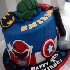 Marvel Avengers Theme Fondant Cake