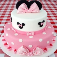 Minnie Mouse Pink & White Fondant Cake