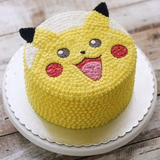 Pikachu Face Cream Cake