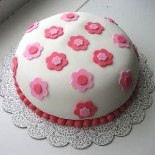 Pure Love Floral Fondant Cake Delivery in Greater Noida