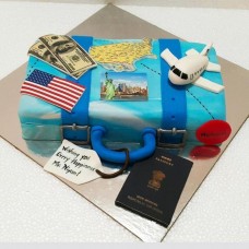 USA Travel Theme Fondant Cake