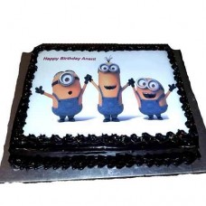 3 Minions Photo Cake