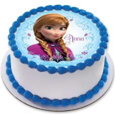 Disney Anna Frozen Round Photo Cake