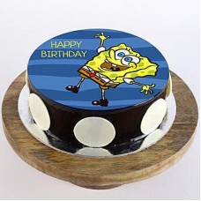 Happy SpongeBob Chocolate Photo Cake