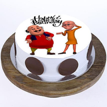 Motu Patlu Pineapple Cake