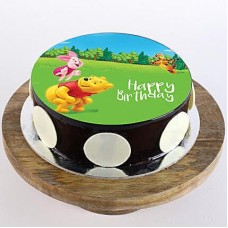 Pooh & Piglet Chocolate Photo Cake