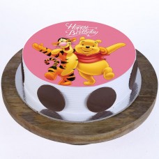 Pooh & Tigger Pineapple Photo Cake