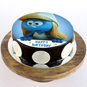 Smurfette Chocolate Photo Cake