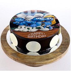 The Smurfs Chocolate Photo Cake