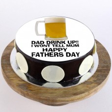 Dad Loves Beer Chocolate Photo Cake
