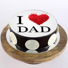I Love Dad Chocolate Photo Cake