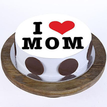 I Love Mom Pineapple Photo Cake