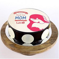 Love Mom Chocolate Photo Cake