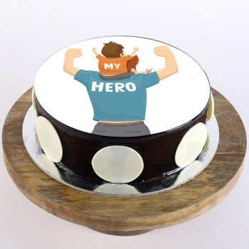 My Hero Chocolate Photo Cake