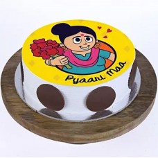 Pyaari Maa Pineapple Photo Cake