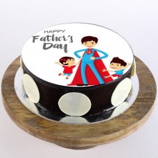 Superman Dad Chocolate Photo Cake
