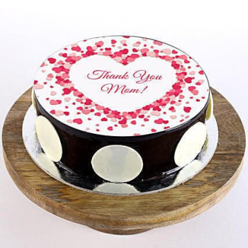 Thank You Mom Chocolate Photo Cake