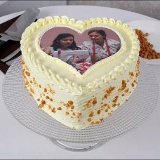 Butter Scotch Heart Shaped Photo Cake