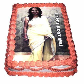 Personalized Pineapple Photo Cake