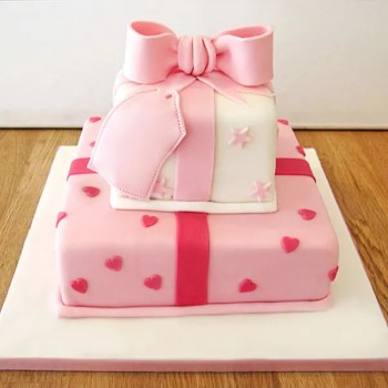2 Tier Pink Gift Box Cake 2 Tier Pink Gift Box Cake