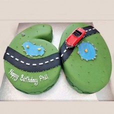 60th Birthday Driving Fondant Cake
