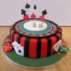 Casino Theme Birthday Fondant Cake
