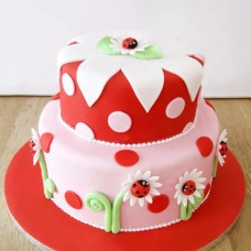 Ladybird 1st Birthday Fondant Cake