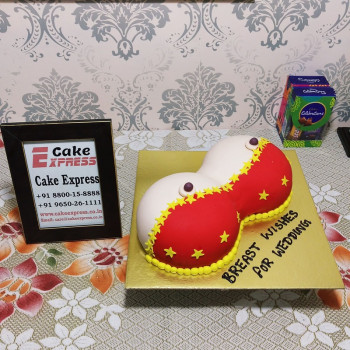 Nip Slips Red Bra Fondant Cake