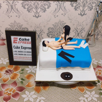 Girl on Top Bachelorette Fondant Cake