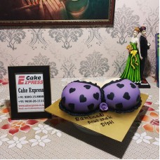 Purple Bra Polka Dot Fondant Cake