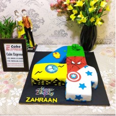 4 Number Avengers Theme Cake