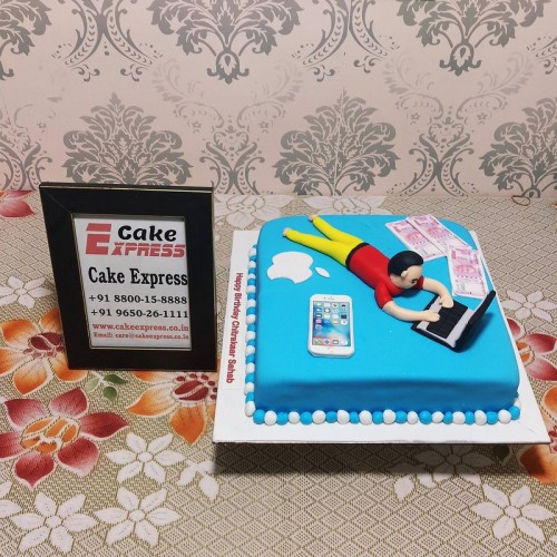 Tech Guy Theme Fondant Cake Delivery in Greater Noida
