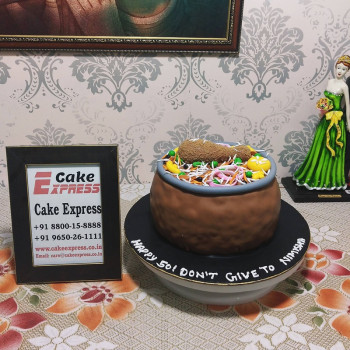Mutton Biryani Handi Theme Cake