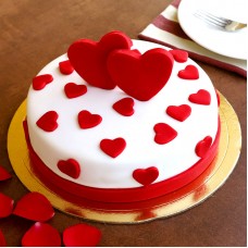Floating Hearts Fondant Cake