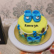 Blue Baby Shoes Fondant Cake