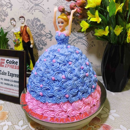 Barbie in Purple Floral Roses Cake Delivery in Greater Noida