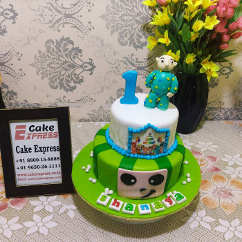 Cocomelon Theme Fondant Cake