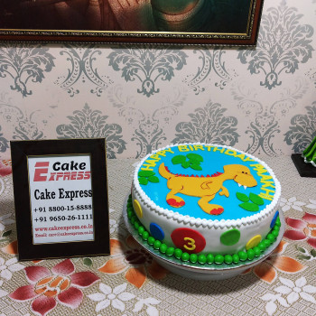 Dinosaur Theme Fondant Cake