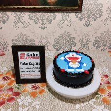 Doraemon Round Chocolate Photo Cake