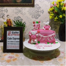 Pink Half Birthday Cake For Girl