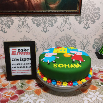 Peppa & George Pig Fondant Cake