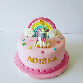 Unicorn Rainbow Fondant Cake