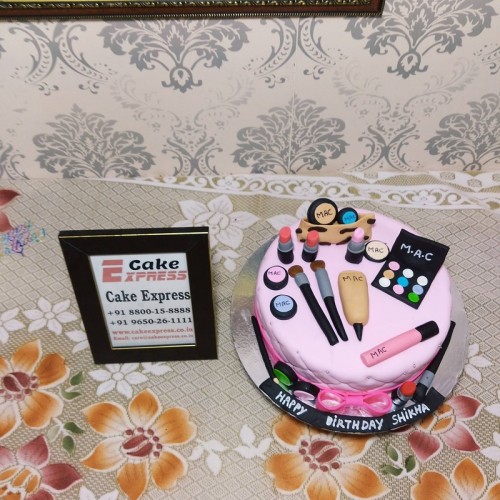 Makeup Themed Designer Cake Delivery in Greater Noida