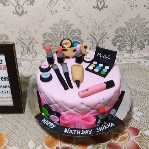 Makeup Themed Designer Cake Delivery in Greater Noida