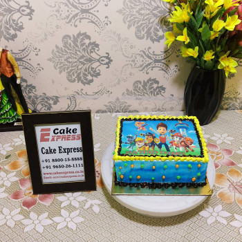 Paw Petrol Cartoon Photo Cake
