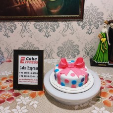 Pink Bow & Polka Dots Cake