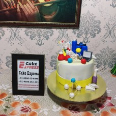 Chemistry Lab Theme Fondant Cake 