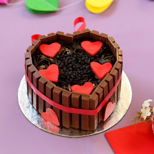 Heart Shaped KitKat Cake Delivery in Greater Noida