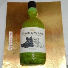 Black & White Whiskey Fondant Cake