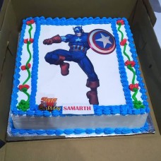 Captain America Photo Cake